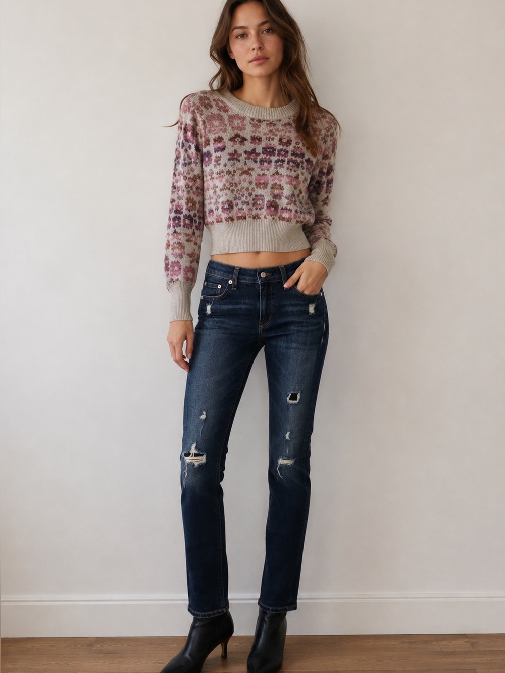 rag & bone Dark Blue DK shredded Skinny Jeans sz 27